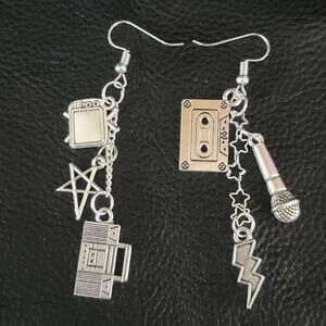 Handmade MTV's "Video Killed the Radio Star" Inspired Music Mismatch Earrings